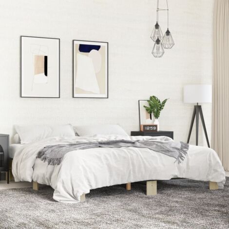 Cadre de lit sans matelas chêne sonoma 160x200 cm vidaXL (1/6)