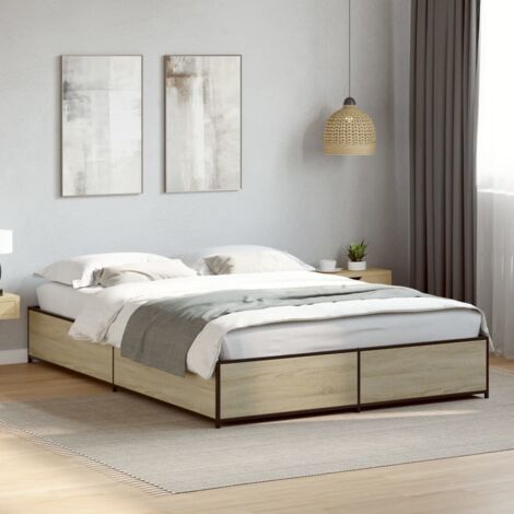 Cadre de lit sans matelas chêne sonoma 150x200 cm vidaXL