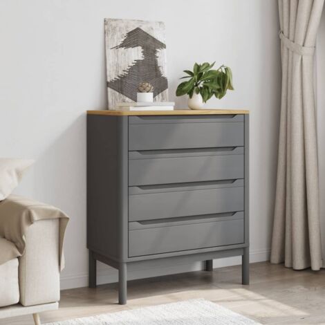 Commode FLORO gris bois de pin massif vidaXL (1/5)