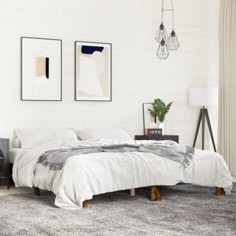 Cadre de lit sans matelas chêne fumé 200x200 cm vidaXL (1/5)