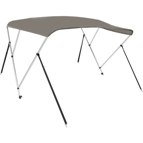 vidaXL Auvent bimini à 3 arceaux gris 183x180x137 cm