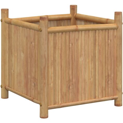 Vidaxl – Jardinière en bambou 50x50x50 cm – Finition naturelle – Pour plantes, légumes et herbes – Design surélevé anti-mauvaises herbes