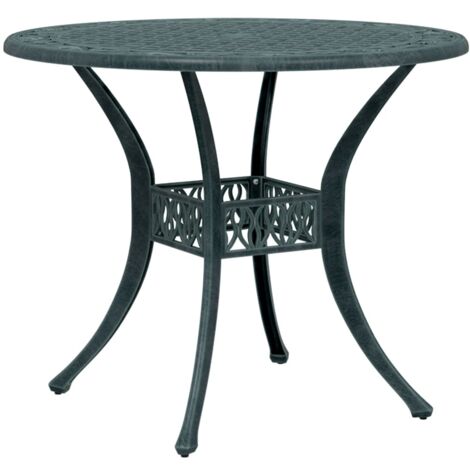 Table de jardin vert Ø90x75 cm aluminium coulé vidaXL