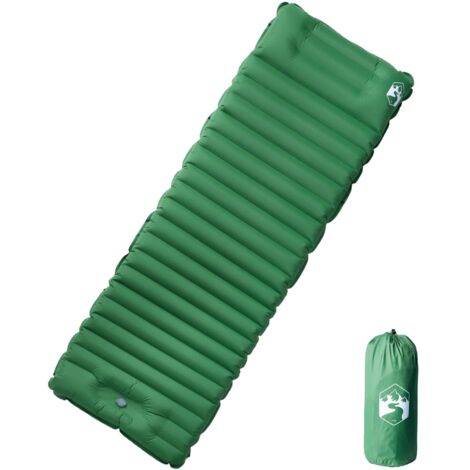 Matelas de camping autogonflant avec oreiller 1 personne vert vidaXL (1/5)