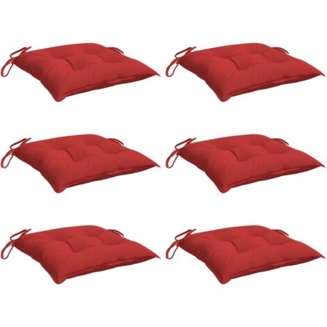 Coussins de chaise lot de 6 rouge 40x40x7 cm tissu oxford vidaXL