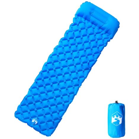 Matelas de camping gonflable avec oreiller 1 personne bleu vidaXL (1/5)