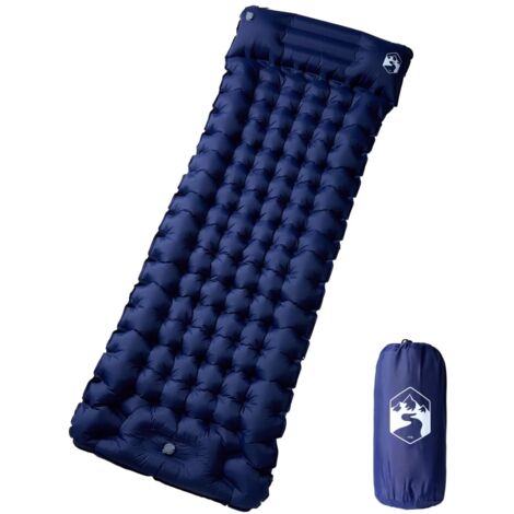 Matelas de camping autogonflant oreiller 1 personne bleu marine vidaXL (1/5)