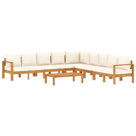 vidaXL Salon de jardin avec coussins 6 pcs bois d'acacia solide