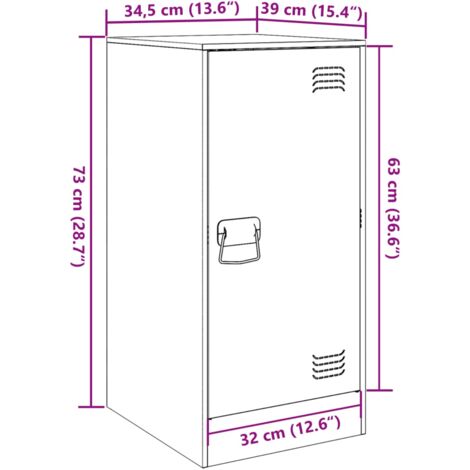Buffet rose 34,5x39x73 cm acier vidaXL