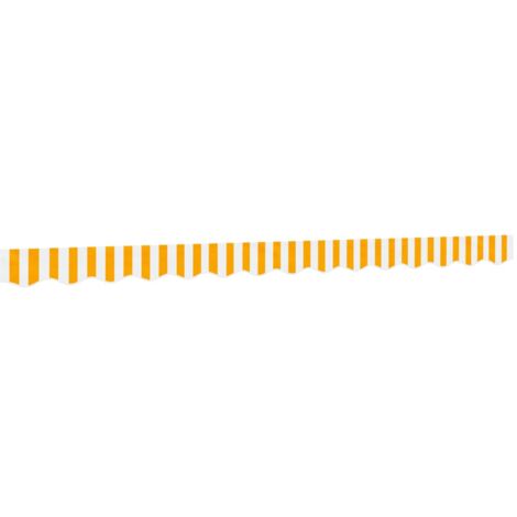 Tissu de remplacement de cantonnière d’auvent jaune blanc 3,5 m vidaXL