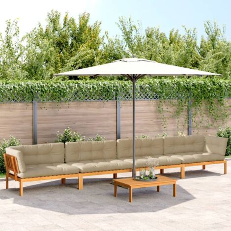 vidaXL Salon palette de jardin avec coussins 5pcs bois d'acacia massif (1/5)