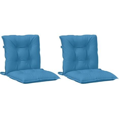 Coussins de chaise à dossier bas lot de 2 bleu mélangé tissu vidaXL