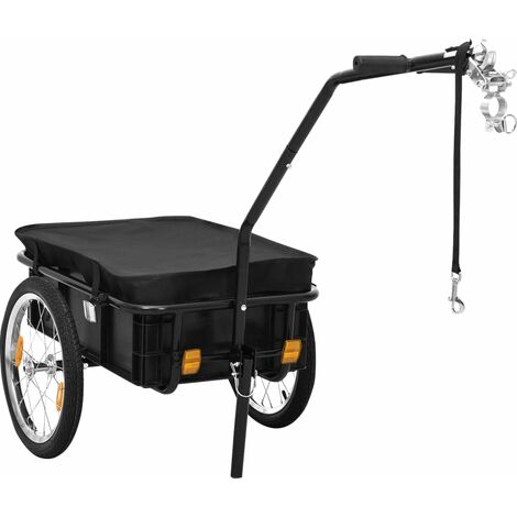 Remorque de vélo/chariot à main 155x60x83 cm acier noir vidaXL