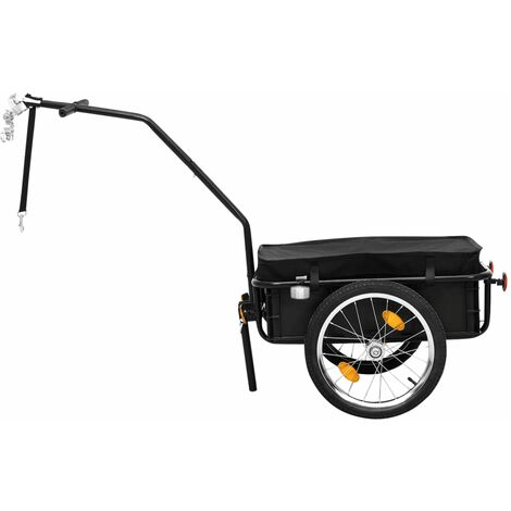 Remorque de vélo/chariot à main 155x60x83 cm acier noir vidaXL
