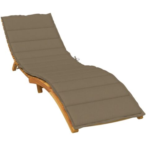 Coussin de chaise longue taupe mélangé 200x50x4 cm tissu vidaXL (1/5)