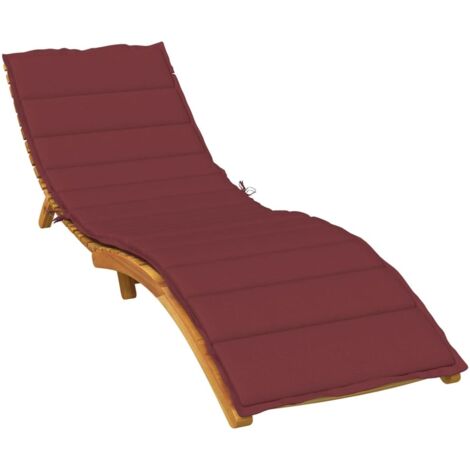 Coussin de chaise longue rouge bordeaux mélangé 200x50x4 cm vidaXL (1/5)