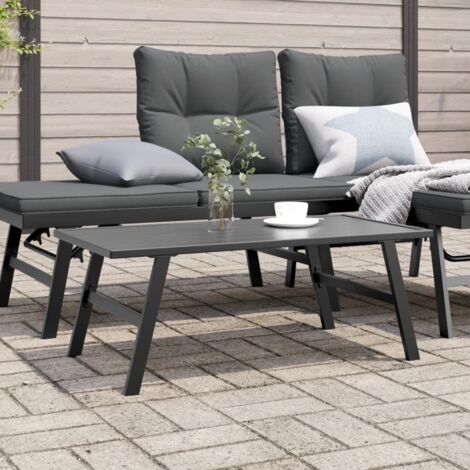 Vidaxl – Table basse de jardin en acier enduit de poudre – Dimensions 90x45x35 cm – Résistante aux intempéries – Design moderne