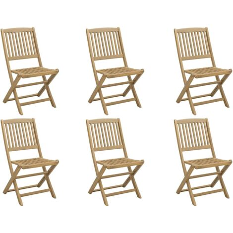 Chaises de jardin pliantes lot de 6 44x50x88 cm bois d'acacia vidaXL (1/5)