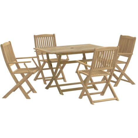 vidaXL Ensemble à manger de jardin 5 pcs Bois d'acacia solide