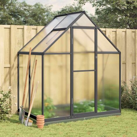 Vidaxl – Serre de jardin polycarbonate 169x114x202 cm – Aluminium anthracite – Épaisseur des parois 4 mm – Résistance aux UV (1/6)