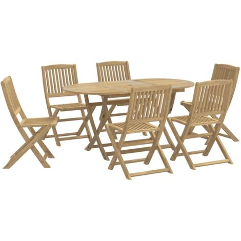 Ensemble à manger de jardin 7 pcs Bois d'acacia solide vidaXL