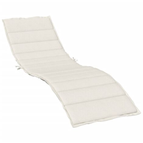 Coussin de chaise longue crème mélangé 200x70x4 cm tissu vidaXL (1/5)
