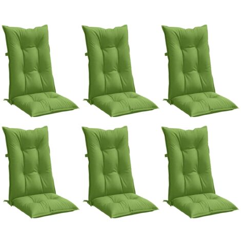 Coussins de chaise à dossier haut lot de 6 vert mélangé tissu vidaXL