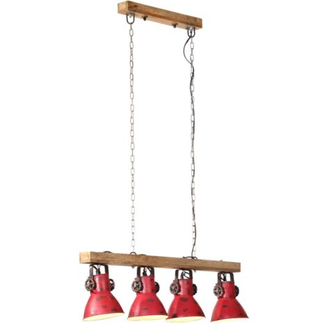 vidaXL Plafonnier 25 W rouge délavé 90x24x111 cm E27 (1/5)