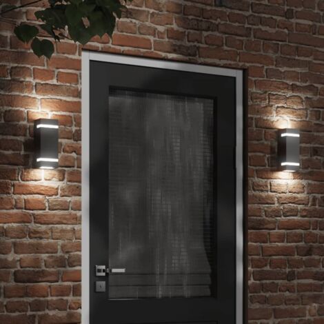 Applique murale d'extérieur noir acier inoxydable vidaXL (1/5)