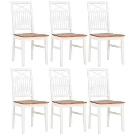 Uco Chaises à dîner 2 pcs Blanc Bois de chêne solide Uco Chaises à dîner 2 pcs Blanc Bois de chêne solide