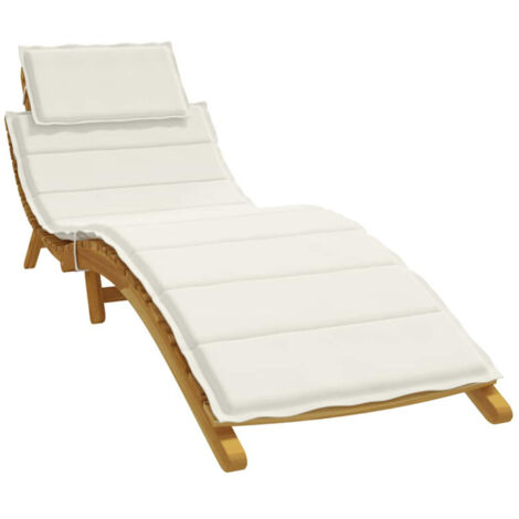 Coussin de chaise longue crème mélangé 186x58x4 cm tissu vidaXL (1/5)