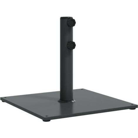 Vidaxl – Pied de parasol en acier 17 kg – Base carrée 43x43 cm – Compatible mâts Ø32/38/48 mm – Stabilité renforcée par double bouton
