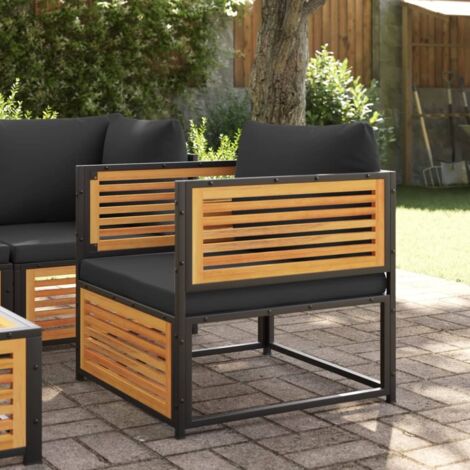 Chaise de jardin avec coussins bois massif d'acacia vidaXL
