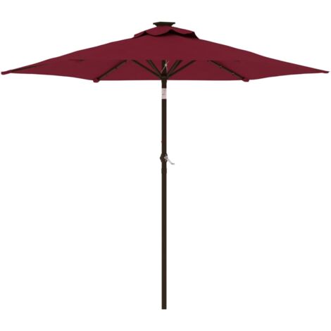 Parasol de jardin avec LED mât en acier bordeaux 225x225x212 cm vidaXL (1/5)