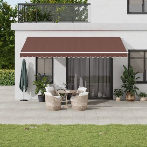 vidaXL Auvent manuel rétractable marron 500x350 cm