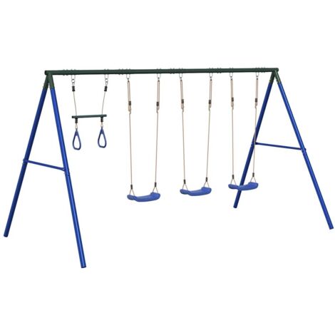Ensemble de balançoire d'extérieur avec balançoires et trapèze vidaXL