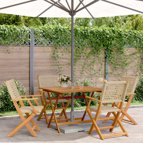Ensemble à manger de jardin 5 pcs résine tressée et bois massif vidaXL (1/5)