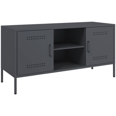 Meuble TV anthracite 100,5x39x50,5 cm acier vidaXL (1/5)