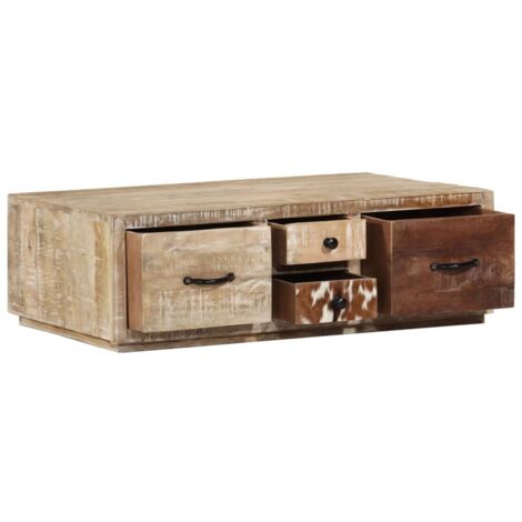 Table basse 90x60x30 cm Bois de manguier massif vidaXL (1/5)