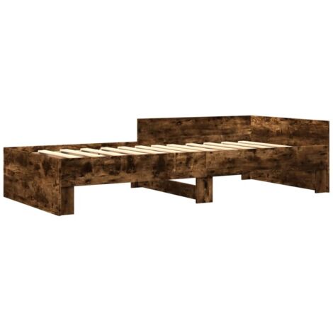 Cadre de lit sans matelas chêne fumé 90x190cm bois d'ingénierie vidaXL