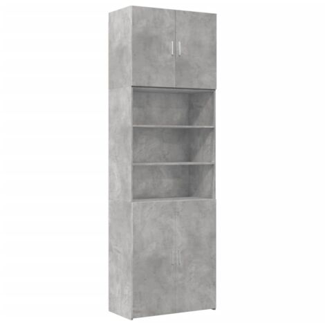 Buffet haut gris béton 80x42,5x249 cm bois d'ingénierie vidaXL