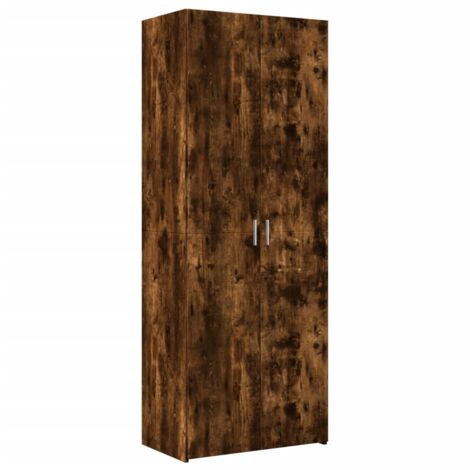 Buffet haut chêne fumé 70x42,5x185 cm bois d'ingénierie vidaXL