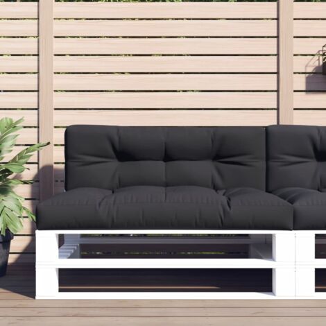 Vidaxl – Coussin palette noir 120x40x12 cm – Tissu polyester résistant aux UV – Rembourrage en fibres creuses – Imperméable pour extérieur (1/5)