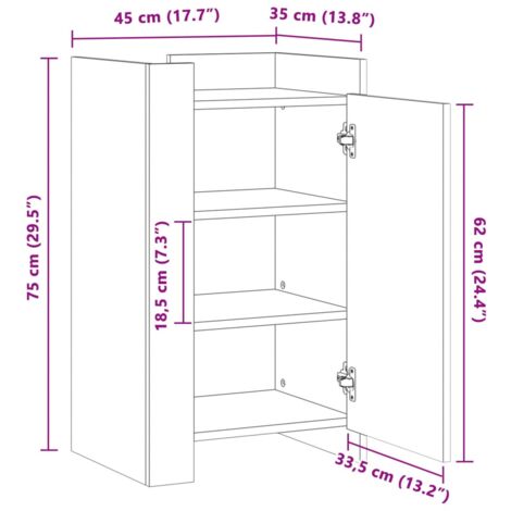 Buffet sonoma gris 45x35x75 cm Bois d'ingénierie vidaXL