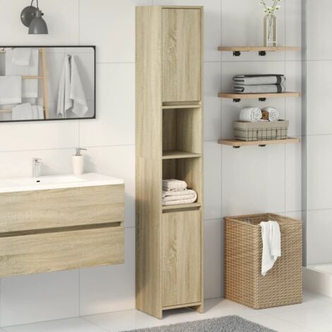 Armoire de salle de bain Chêne sonoma 30x30x183,5 cm Aggloméré vidaXL