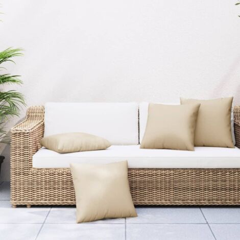 Coussins de canapé lot de 4 beige 50x50 cm tissu vidaXL (1/5)