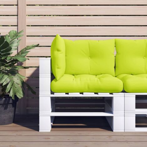 Coussins de palette lot de 3 vert vif tissu vidaXL