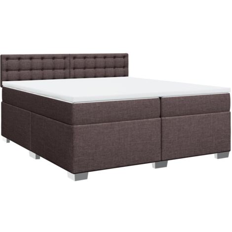 Sommier à lattes de lit avec matelas Marron foncé 200x200 cm vidaXL (1/5)