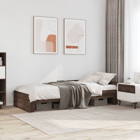 Cadre de lit sans matelas chêne marron 100x200 cm vidaXL