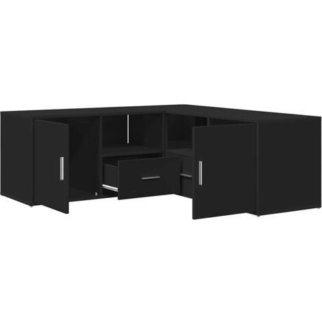 Armoire d'angle noir 200x40x45 cm bois d’ingénierie vidaXL